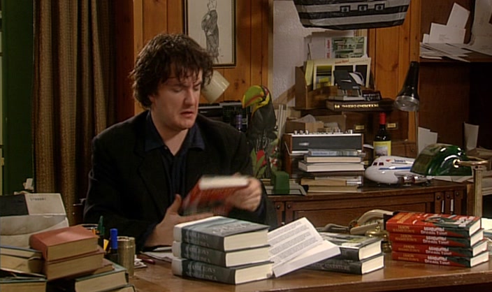 LET'S HAVE A LOOK, THEN. EVERY ONE OF THESE BLURBS SAYS HE'S CHARMING. 