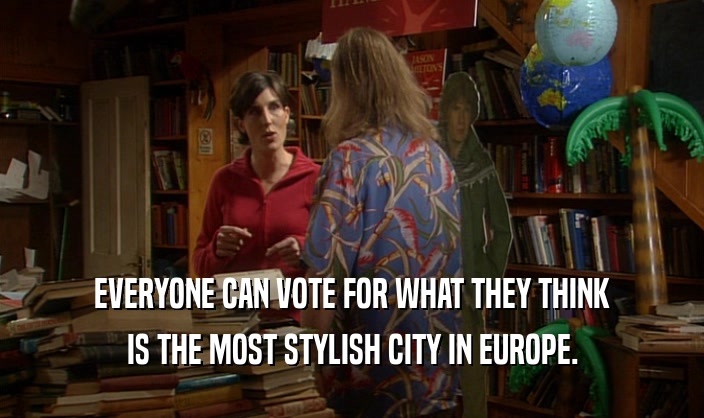 EVERYONE CAN VOTE FOR WHAT THEY THINK IS THE MOST STYLISH CITY IN EUROPE. 
