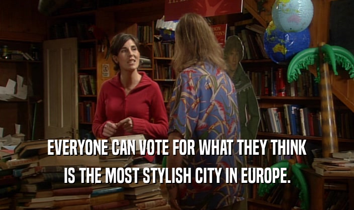 EVERYONE CAN VOTE FOR WHAT THEY THINK IS THE MOST STYLISH CITY IN EUROPE. 