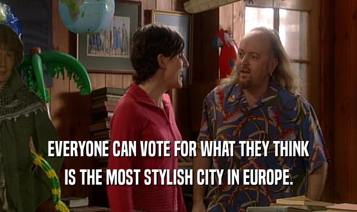 EVERYONE CAN VOTE FOR WHAT THEY THINK IS THE MOST STYLISH CITY IN EUROPE. 