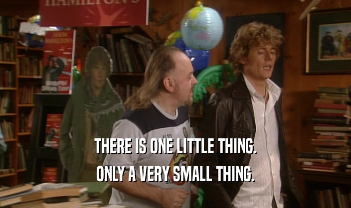 THERE IS ONE LITTLE THING. ONLY A VERY SMALL THING. 