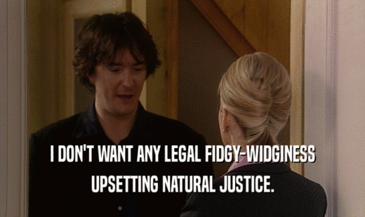 I DON'T WANT ANY LEGAL FIDGY-WIDGINESS
 UPSETTING NATURAL JUSTICE.
 