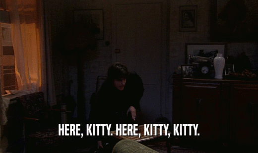 HERE, KITTY. HERE, KITTY, KITTY.  