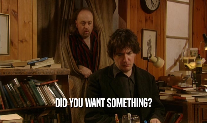 DID YOU WANT SOMETHING?  