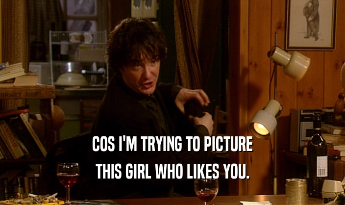 COS I'M TRYING TO PICTURE THIS GIRL WHO LIKES YOU. 
