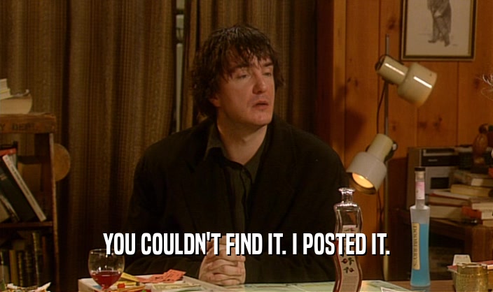 YOU COULDN'T FIND IT. I POSTED IT.  
