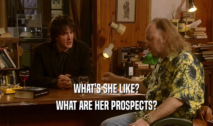WHAT'S SHE LIKE?
 WHAT ARE HER PROSPECTS?
 