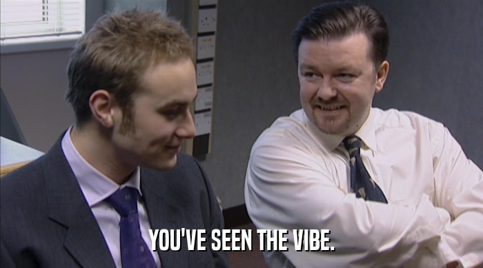 YOU'VE SEEN THE VIBE.  