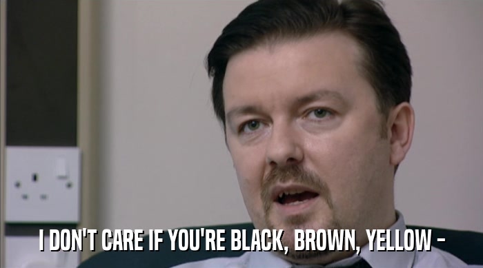 I DON'T CARE IF YOU'RE BLACK, BROWN, YELLOW -  