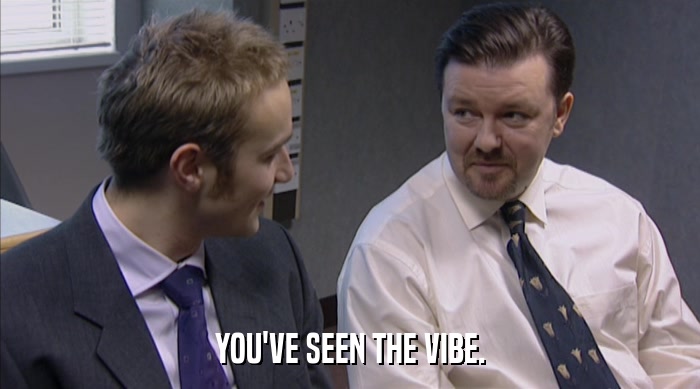 YOU'VE SEEN THE VIBE.  