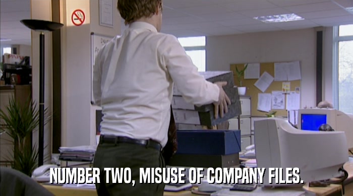 NUMBER TWO, MISUSE OF COMPANY FILES.  