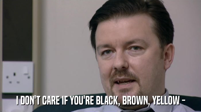 I DON'T CARE IF YOU'RE BLACK, BROWN, YELLOW -  