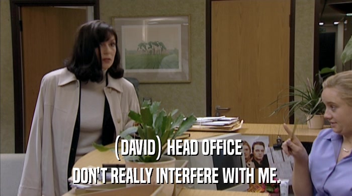 (DAVID) HEAD OFFICE DON'T REALLY INTERFERE WITH ME. 
