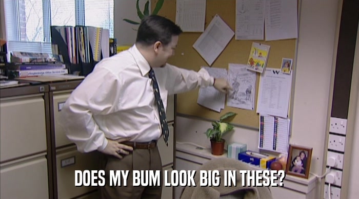 DOES MY BUM LOOK BIG IN THESE?  