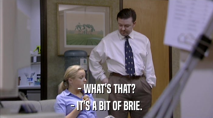 - WHAT'S THAT? - IT'S A BIT OF BRIE. 