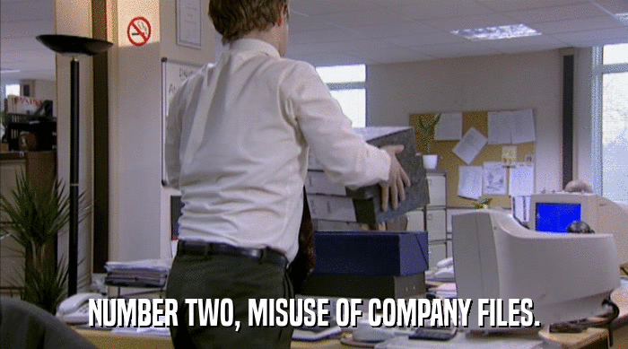 NUMBER TWO, MISUSE OF COMPANY FILES.  