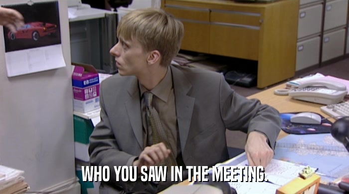 WHO YOU SAW IN THE MEETING.  