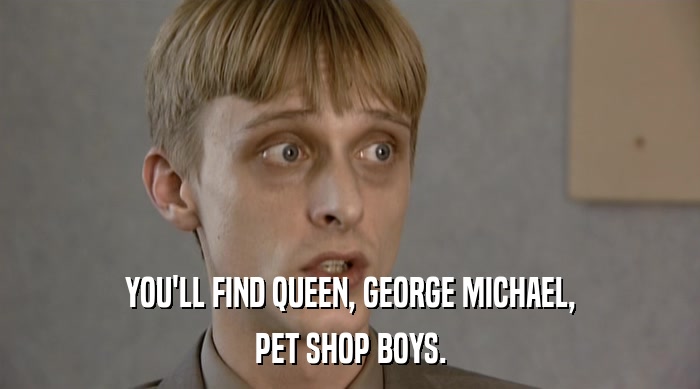 YOU'LL FIND QUEEN, GEORGE MICHAEL, PET SHOP BOYS. 