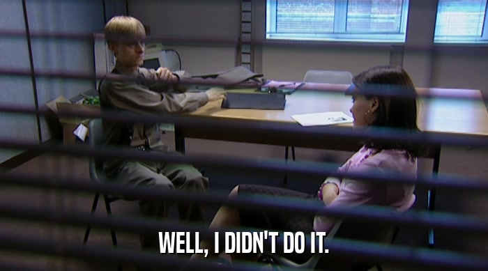WELL, I DIDN'T DO IT.  