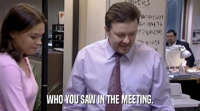 WHO YOU SAW IN THE MEETING.  