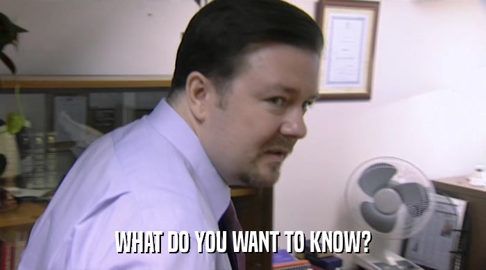 WHAT DO YOU WANT TO KNOW?  