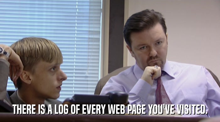 THERE IS A LOG OF EVERY WEB PAGE YOU'VE VISITED.  
