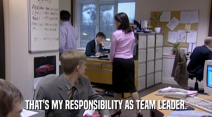 THAT'S MY RESPONSIBILITY AS TEAM LEADER.  