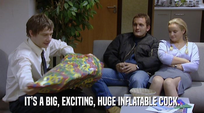 IT'S A BIG, EXCITING, HUGE INFLATABLE COCK.  