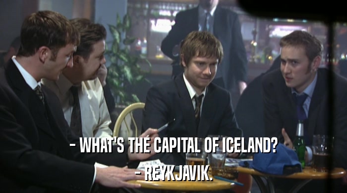 - WHAT'S THE CAPITAL OF ICELAND? - REYKJAVIK. 