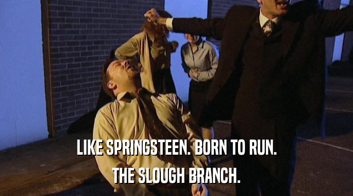 LIKE SPRINGSTEEN. BORN TO RUN.
 THE SLOUGH BRANCH. 