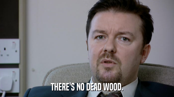 THERE'S NO DEAD WOOD.  