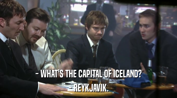 - WHAT'S THE CAPITAL OF ICELAND? - REYKJAVIK. 