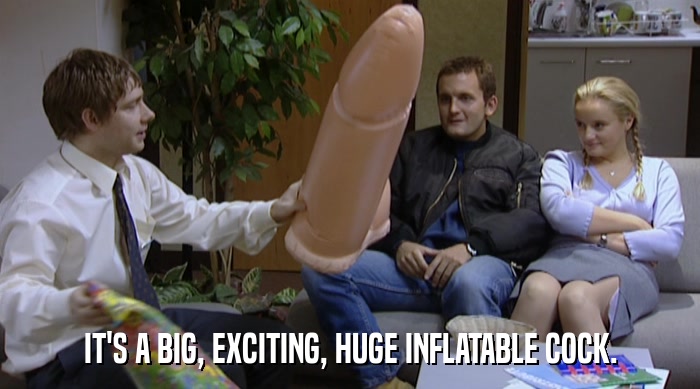 IT'S A BIG, EXCITING, HUGE INFLATABLE COCK.  