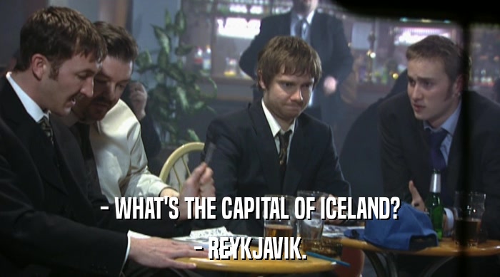 - WHAT'S THE CAPITAL OF ICELAND? - REYKJAVIK. 