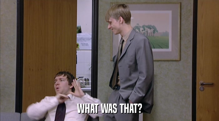 WHAT WAS THAT?  