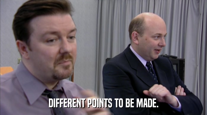 DIFFERENT POINTS TO BE MADE.  