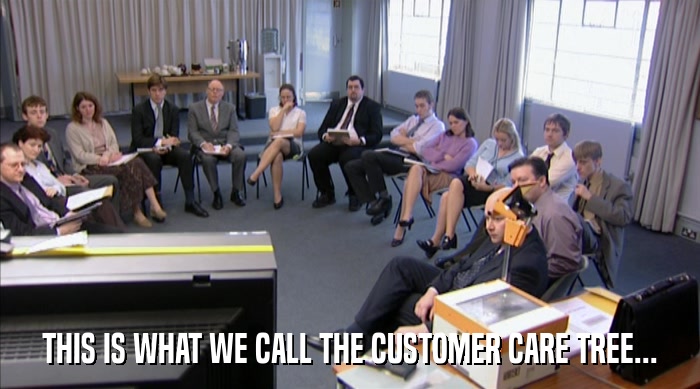 THIS IS WHAT WE CALL THE CUSTOMER CARE TREE...  