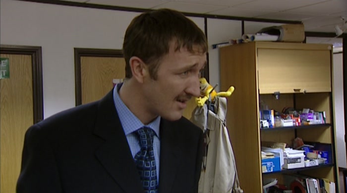 AND HE LOOKS LIKE HE'S HAD A POT NOODLE AND A WANK. 