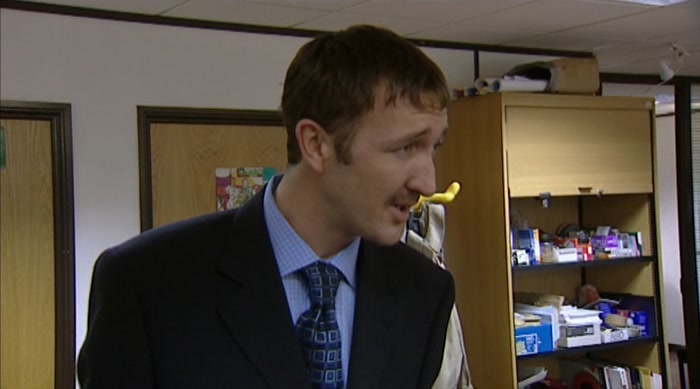 AND HE LOOKS LIKE HE'S HAD A POT NOODLE AND A WANK. 