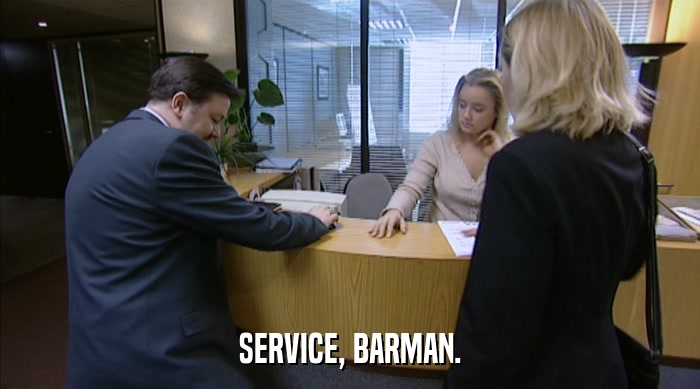 SERVICE, BARMAN.  