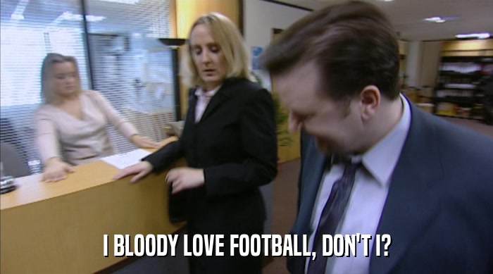 I BLOODY LOVE FOOTBALL, DON'T I?  