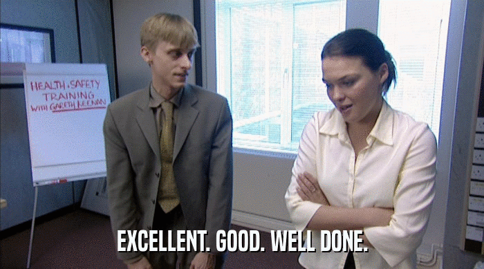 EXCELLENT. GOOD. WELL DONE.  