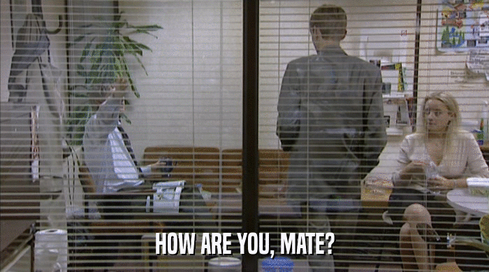 HOW ARE YOU, MATE?  