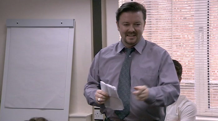 WELCOME TO SLOUGH TO THE NEW PEOPLE. MY NAME'S DAVID BRENT. 