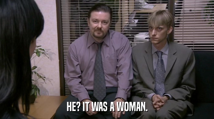 HE? IT WAS A WOMAN.  