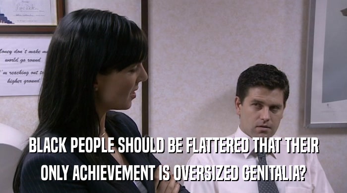 BLACK PEOPLE SHOULD BE FLATTERED THAT THEIR ONLY ACHIEVEMENT IS OVERSIZED GENITALIA? 