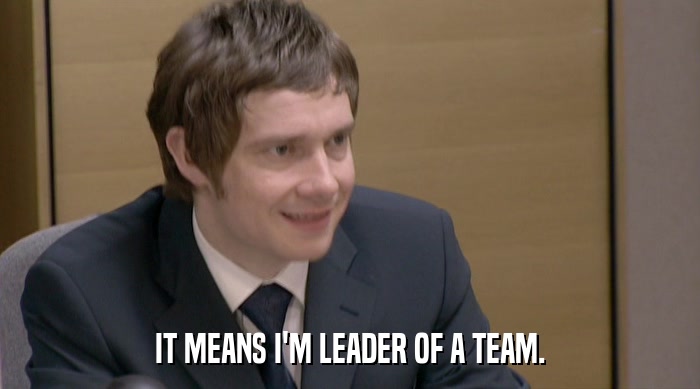 IT MEANS I'M LEADER OF A TEAM.  