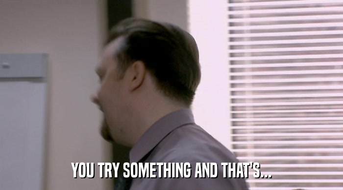 YOU TRY SOMETHING AND THAT'S...  
