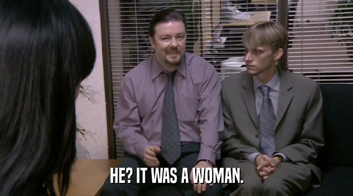 HE? IT WAS A WOMAN.  