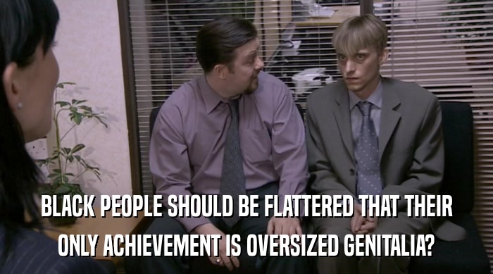 BLACK PEOPLE SHOULD BE FLATTERED THAT THEIR ONLY ACHIEVEMENT IS OVERSIZED GENITALIA? 